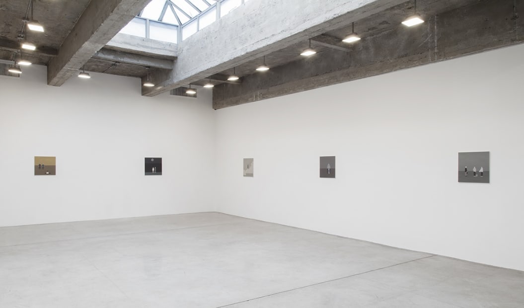 Installation view of Rita Lundqvist small paintings