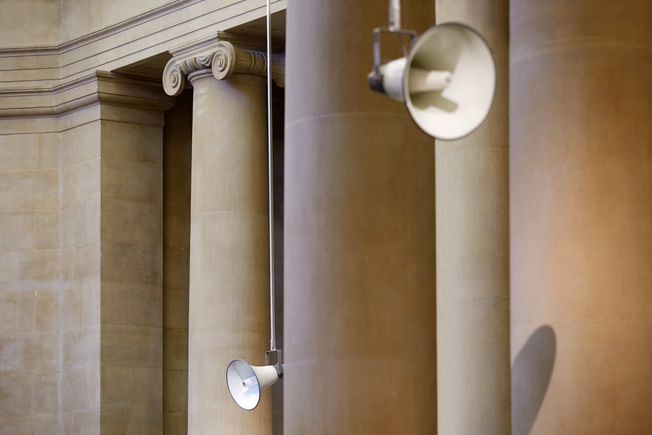 Tate Britain installation image with Susan Philipsz speakers