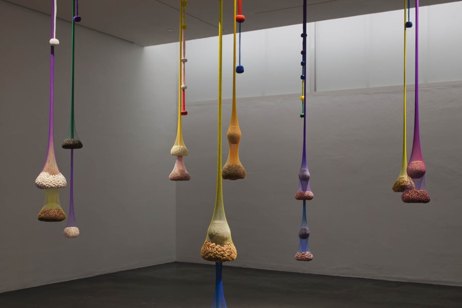 Ernesto Neto hanging drops from the ceilling