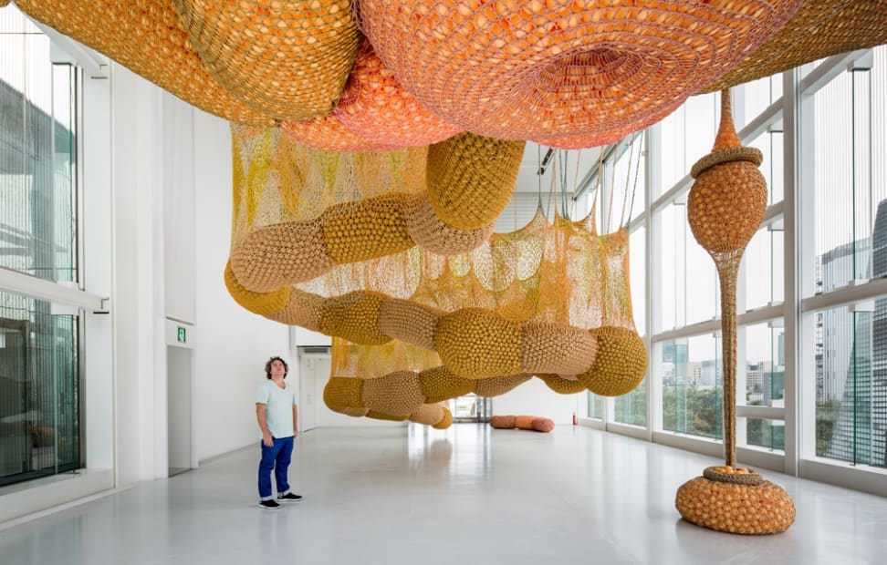 Ernesto Neto crochet hanging walkway
