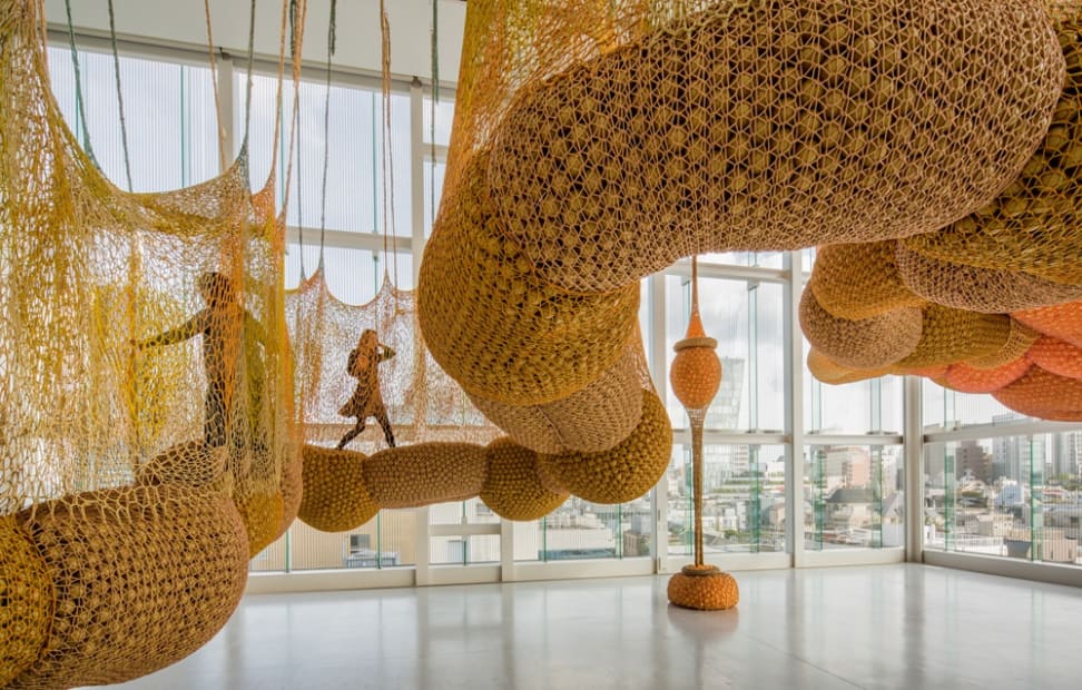 Ernesto Neto crochet hanging walkway