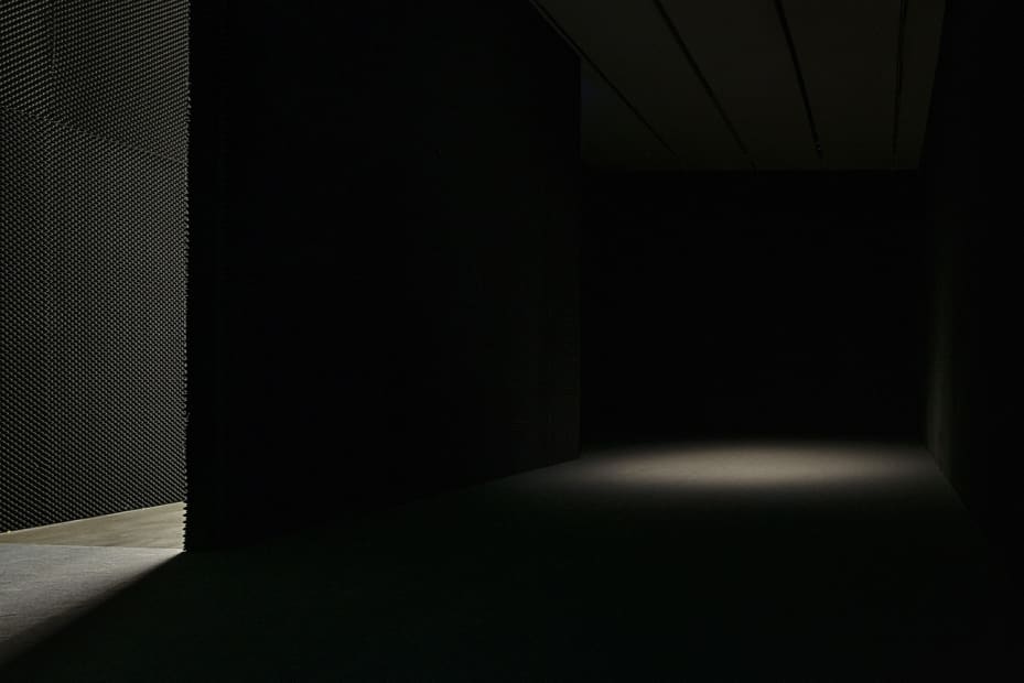 dark room with spotlight