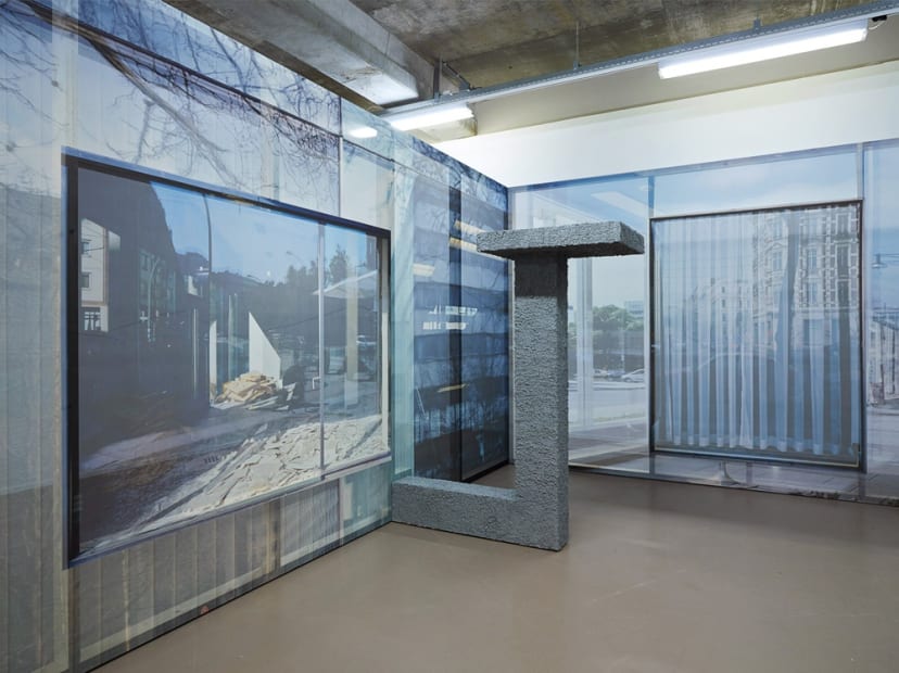 Image of installation image of Sabine Hornig structure with transparent panels