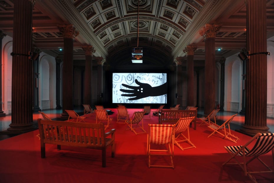 Image of installation of video at GOMA