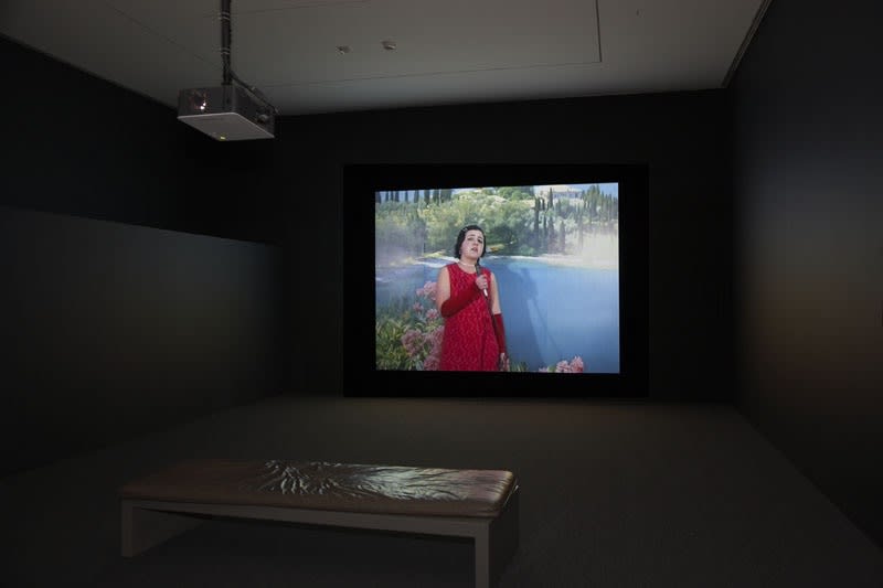 Installation view of Phil Collins video