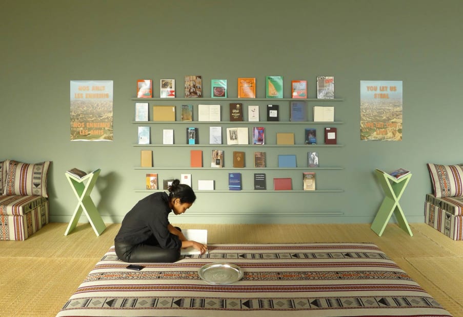 Image of an installation view of Slavs and Tatars at NYU Abu Dhabi - reading room