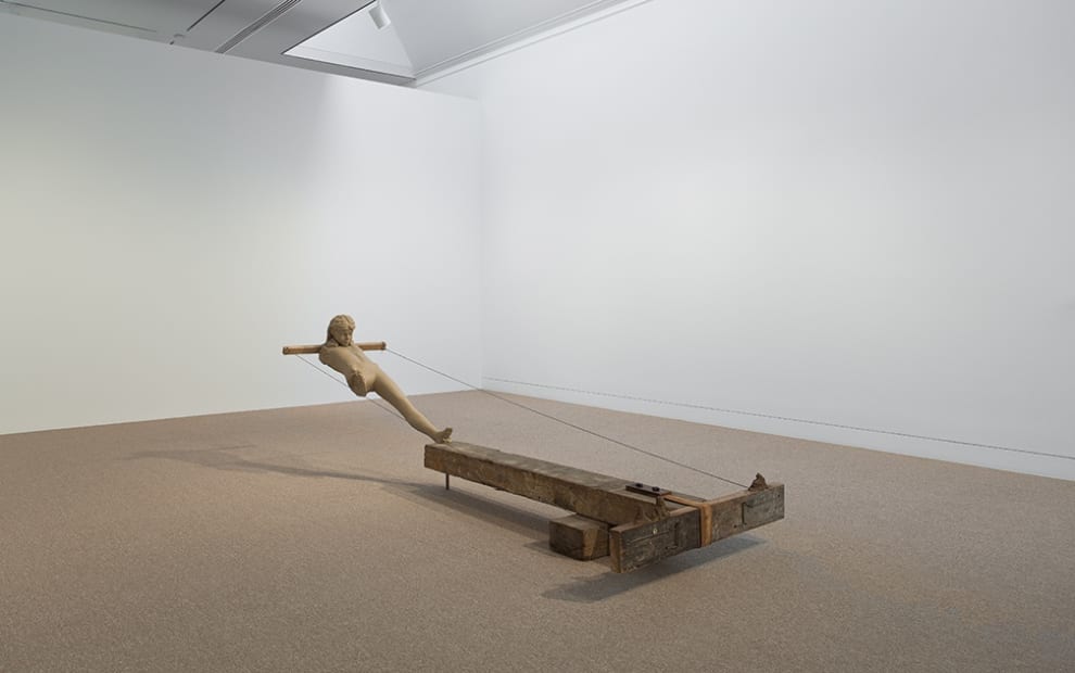 Image of Mark Manders sculptures installation view clay figure