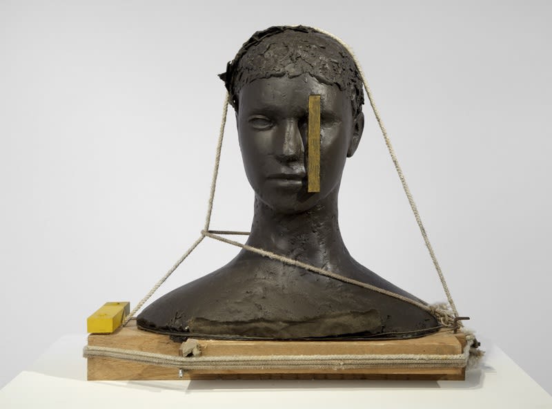 image of Mark Manders bronze head sculpture