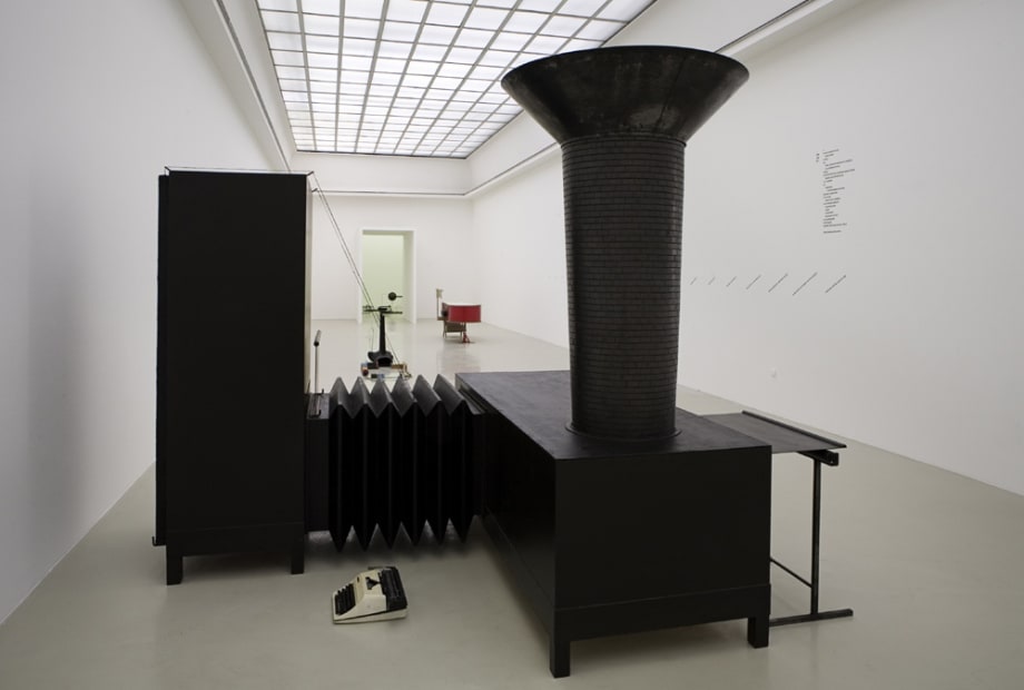 image of Mark Manders black factory-like sculpture