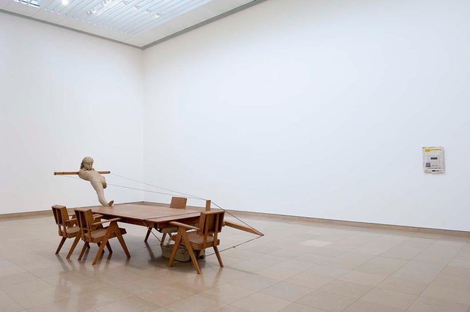 image of Mark Manders table sculpture with figure