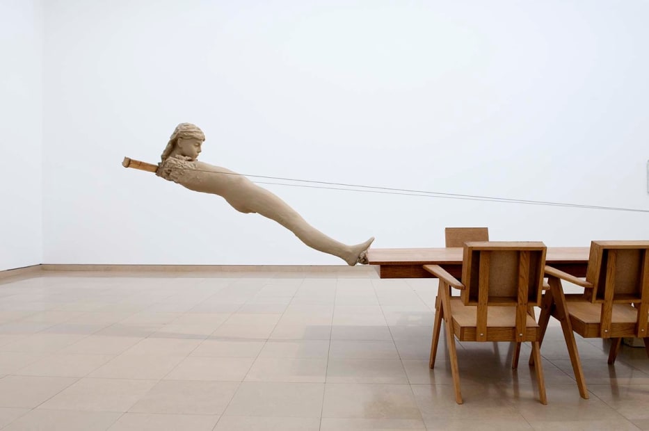 image of Mark Manders table sculpture with figure