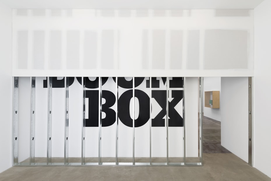 Haim Steinbach installation view boom box text