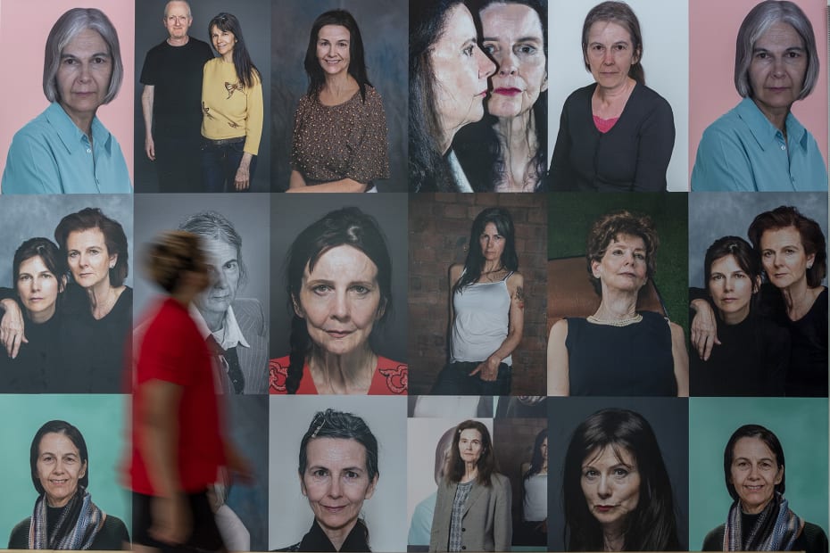 image of Gillian Wearing wallpaper, images of her at different ages