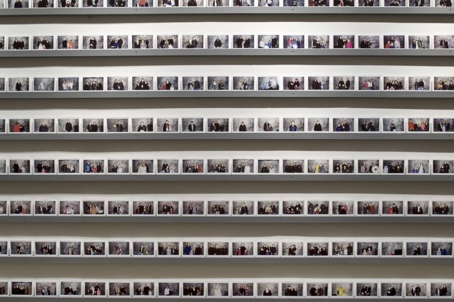 rows of Gillian Wearing polaroids