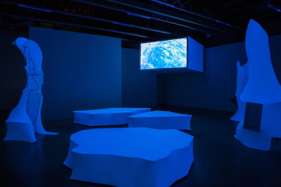 Image of Charles Long 'iceberg' sculptures and video