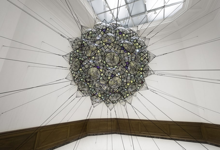 image of Saraceno biosphere sculptures connected to the room