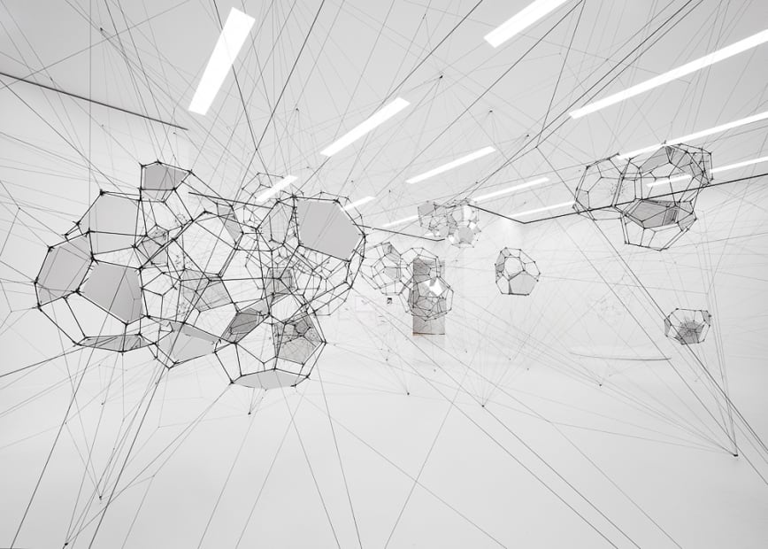 image of Saraceno cloud cities installation with mirrors