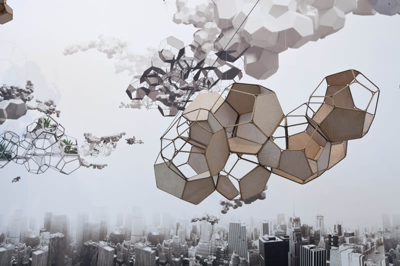image of cloud cities sculptural installation at Kemper art museum