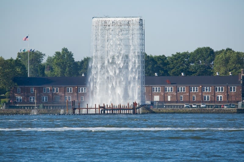 image of waterfall at Governor's island