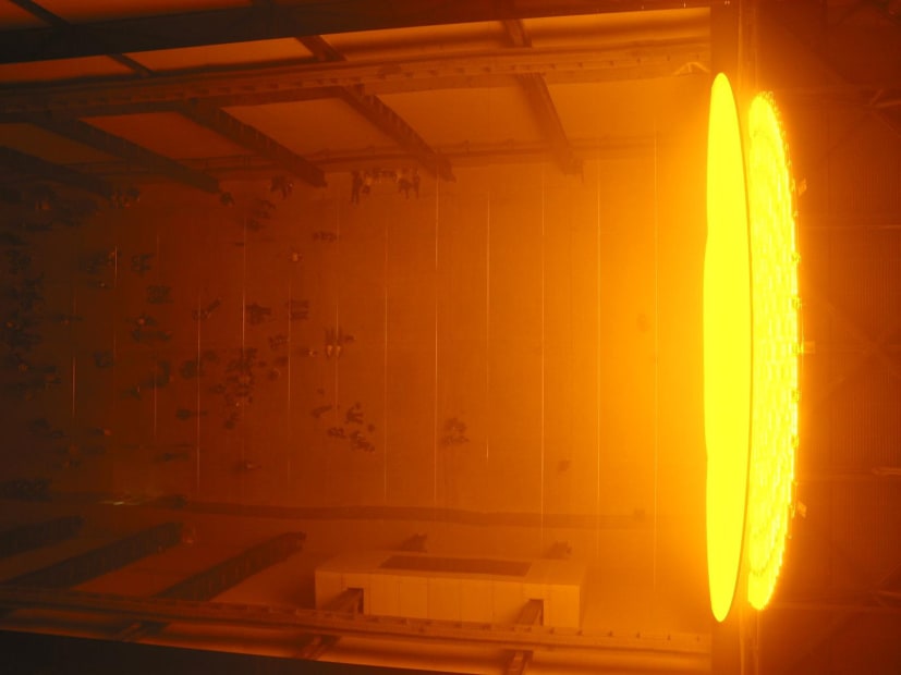 image of sun in turbine wall