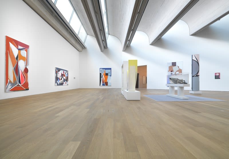 image of abstract paintings and sculptures at MUDAM