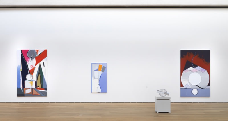 image of abstract paintings and sculptures at MUDAM