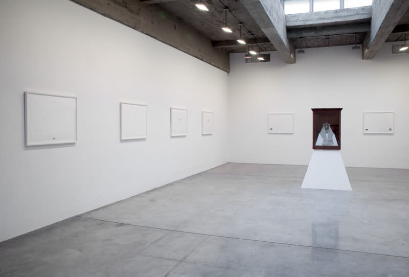 image of Peggy Preheim installation of drawings and one sculpture