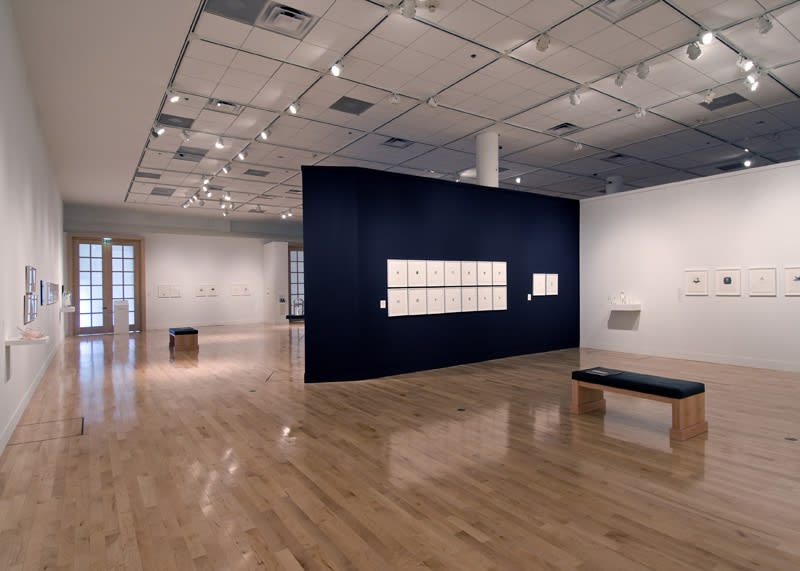 installation view of Peggy Preheim drawings at Philbrook