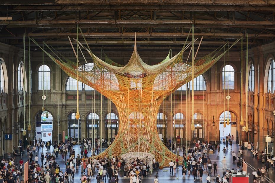 image of Large crochet installation by Ernesto Neto
