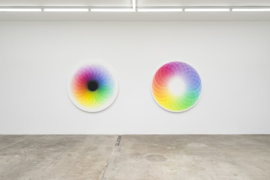 Installation image of Olafur Eliasson's Your light spectrum and presence.