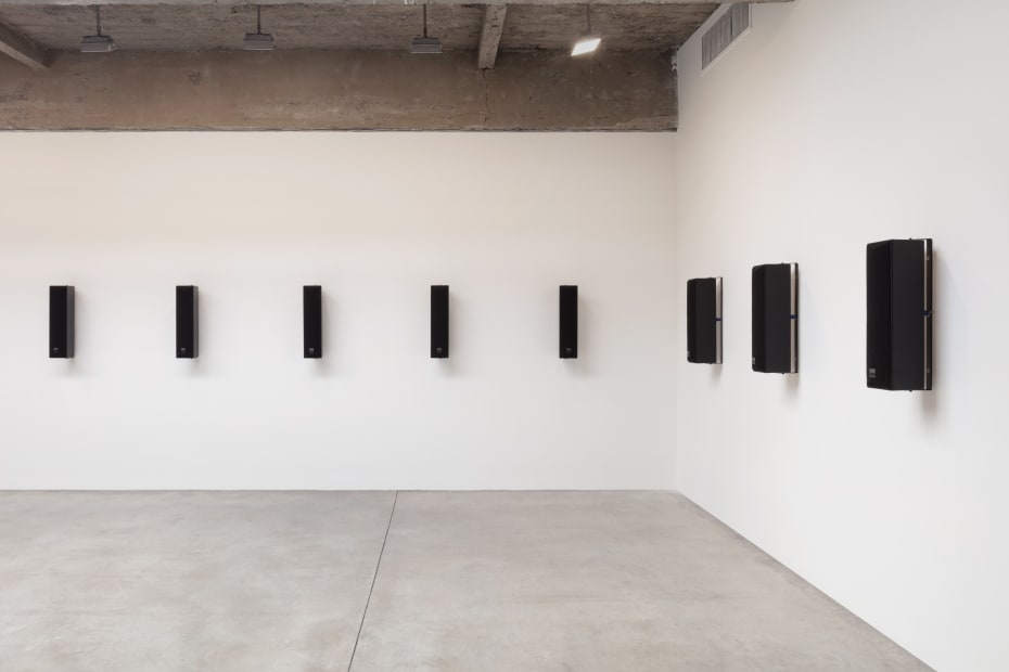 Installation view of Susan Philipsz's Separated Strings, Tanya Bonakdar Gallery, New York, 2022.