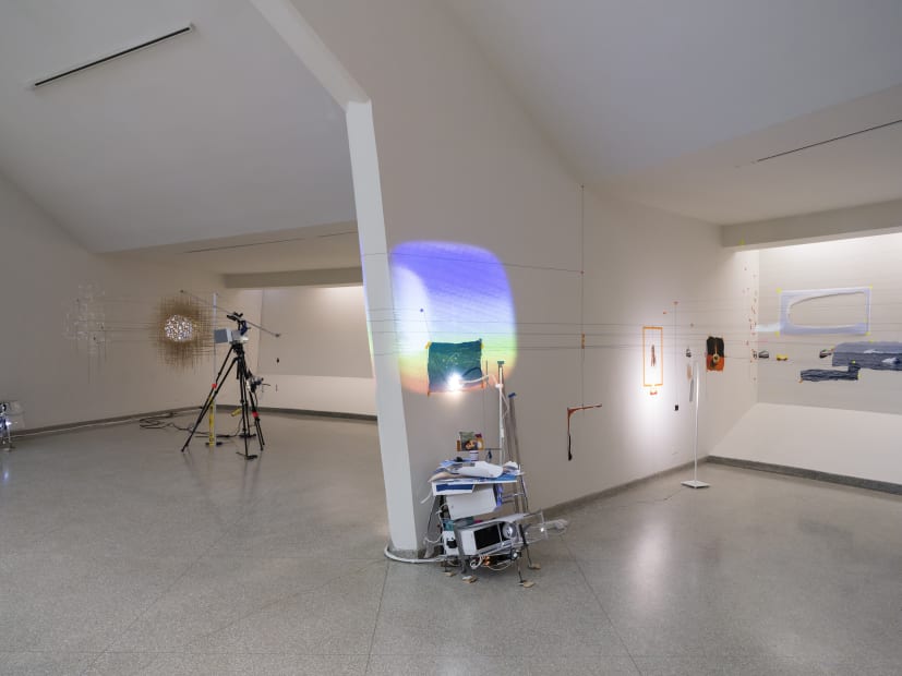 Installation view of Sarah Sze: Timelapse at Solomon R. Guggenheim Foundation, New York.