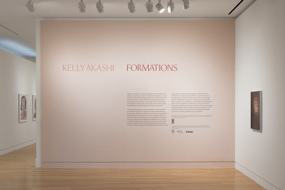 Kelly Akashi Frye Museum wall text on light pink wall
