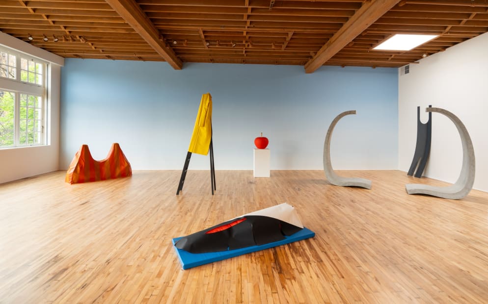 Installation view of Math Bass: Full Body Parentheses at lumber room, Portland.