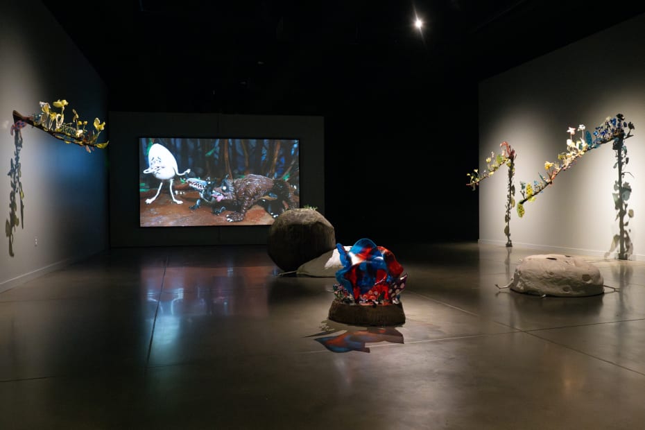 Installation image of Nathalie Djurberg & Hans Berg: A Place of Opportunity and Transformation.