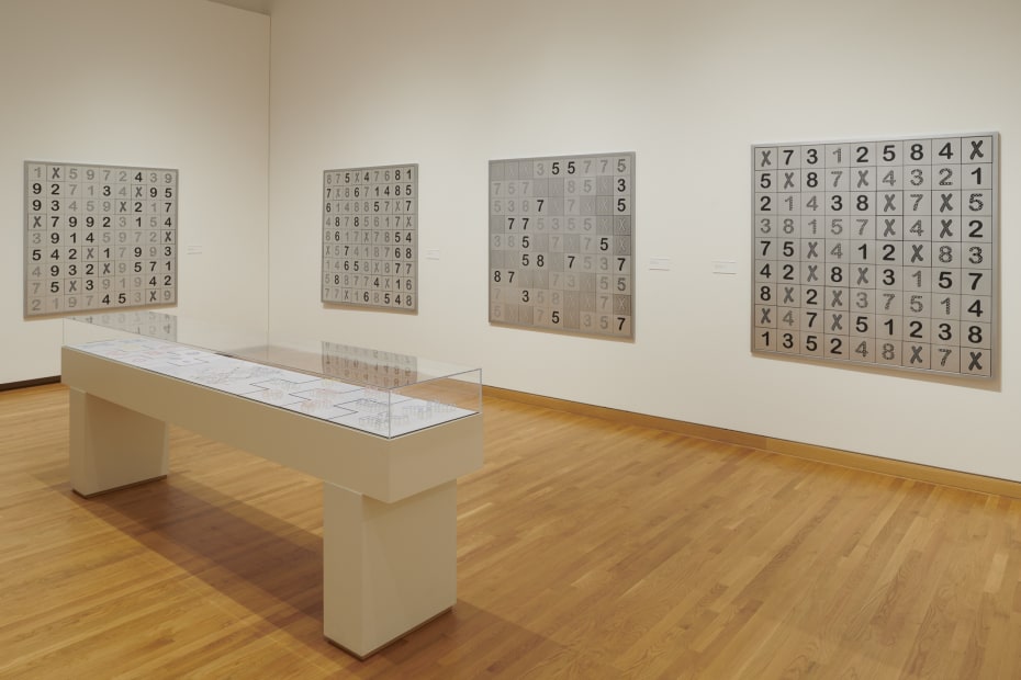 Installation view of Processing Systems: Numbers by Sherrill Roland.