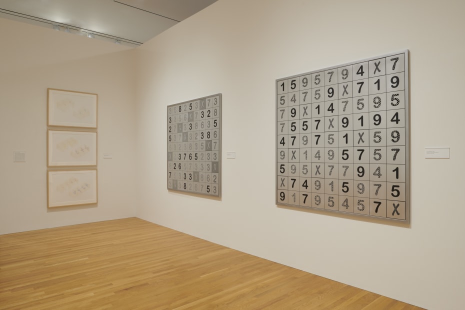 Installation view of Processing Systems: Numbers by Sherrill Roland.