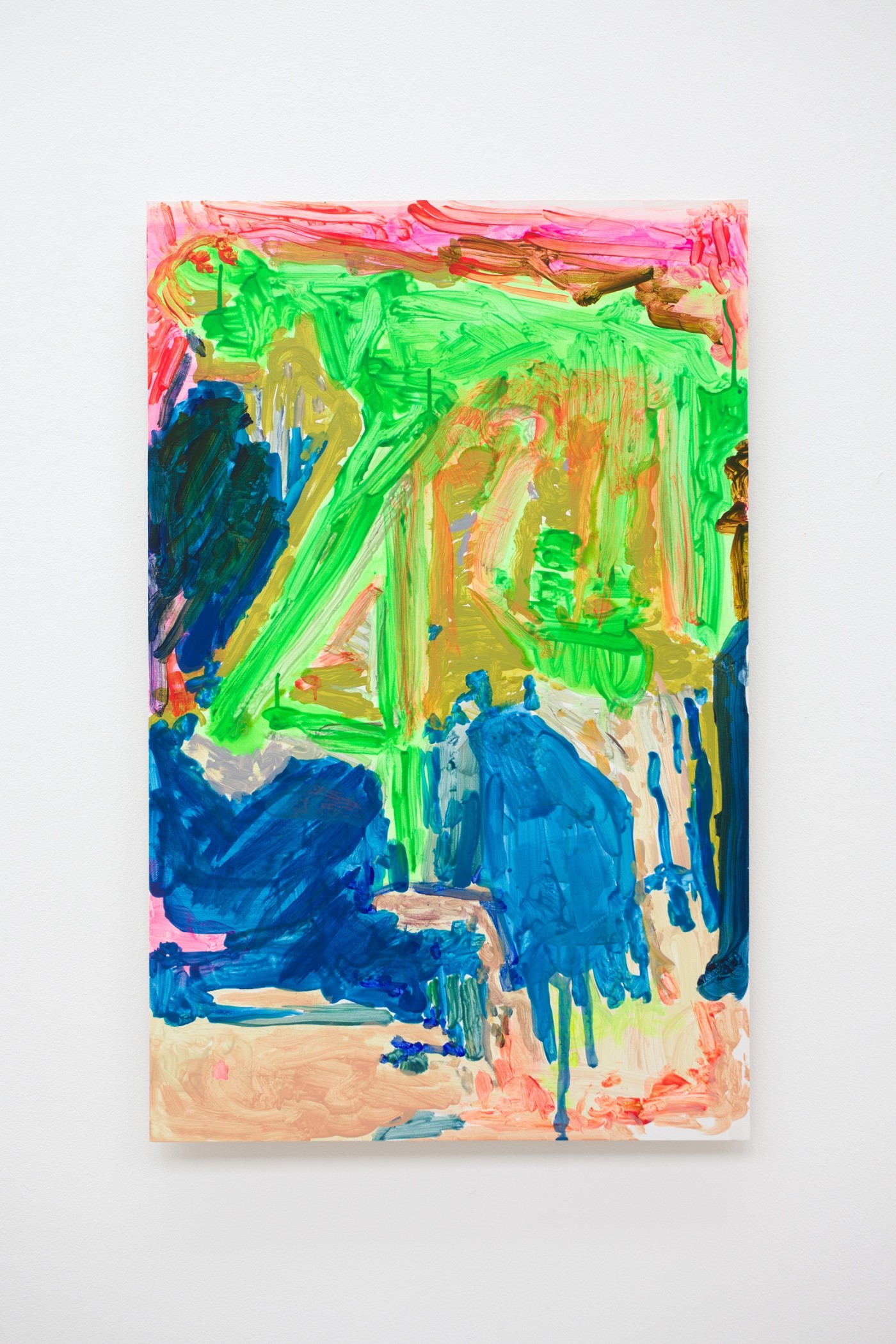 Hayley Tompkins Green Politic, 2020 acrylic on gesso board 100 × 63 cm (39 ⅜ × 24 ¾ in)