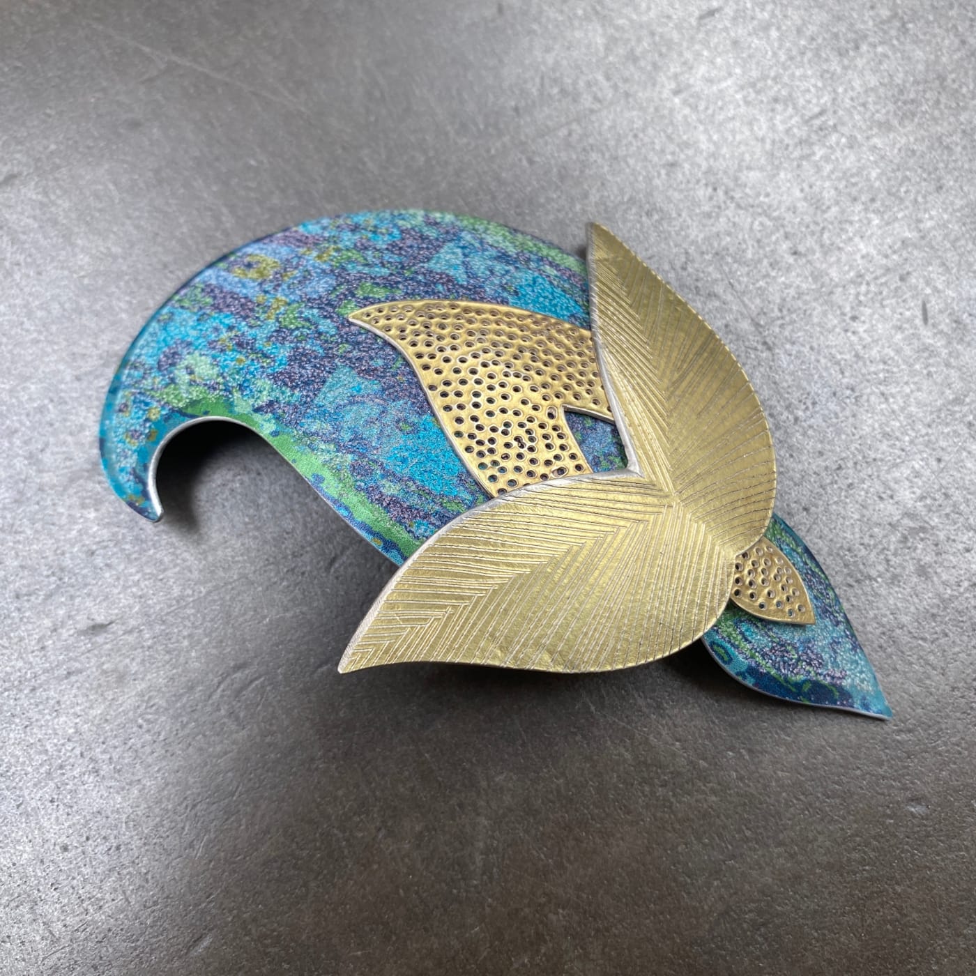 Jane Adam, Blue Florid Brooch, 2022