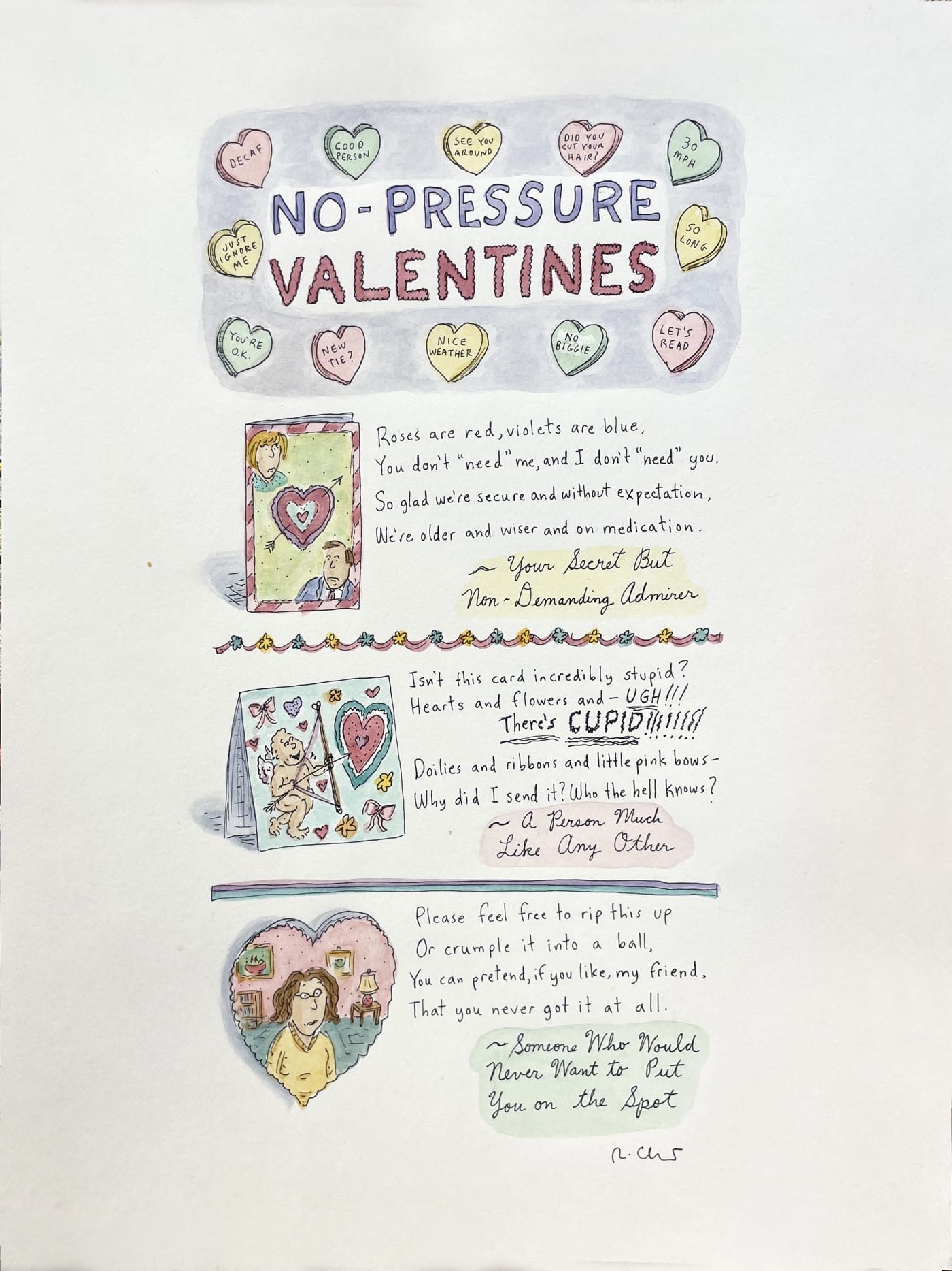 Roz Chast, No-Pressure Valentines, nd