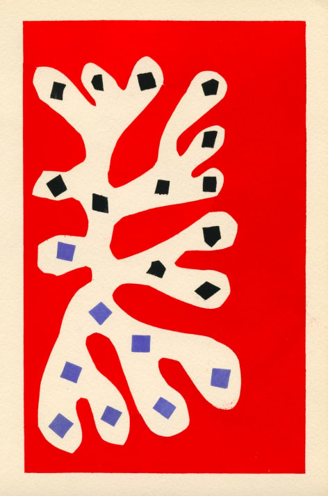 Henri Matisse, Algue blanche sur fond rouge, 1953
