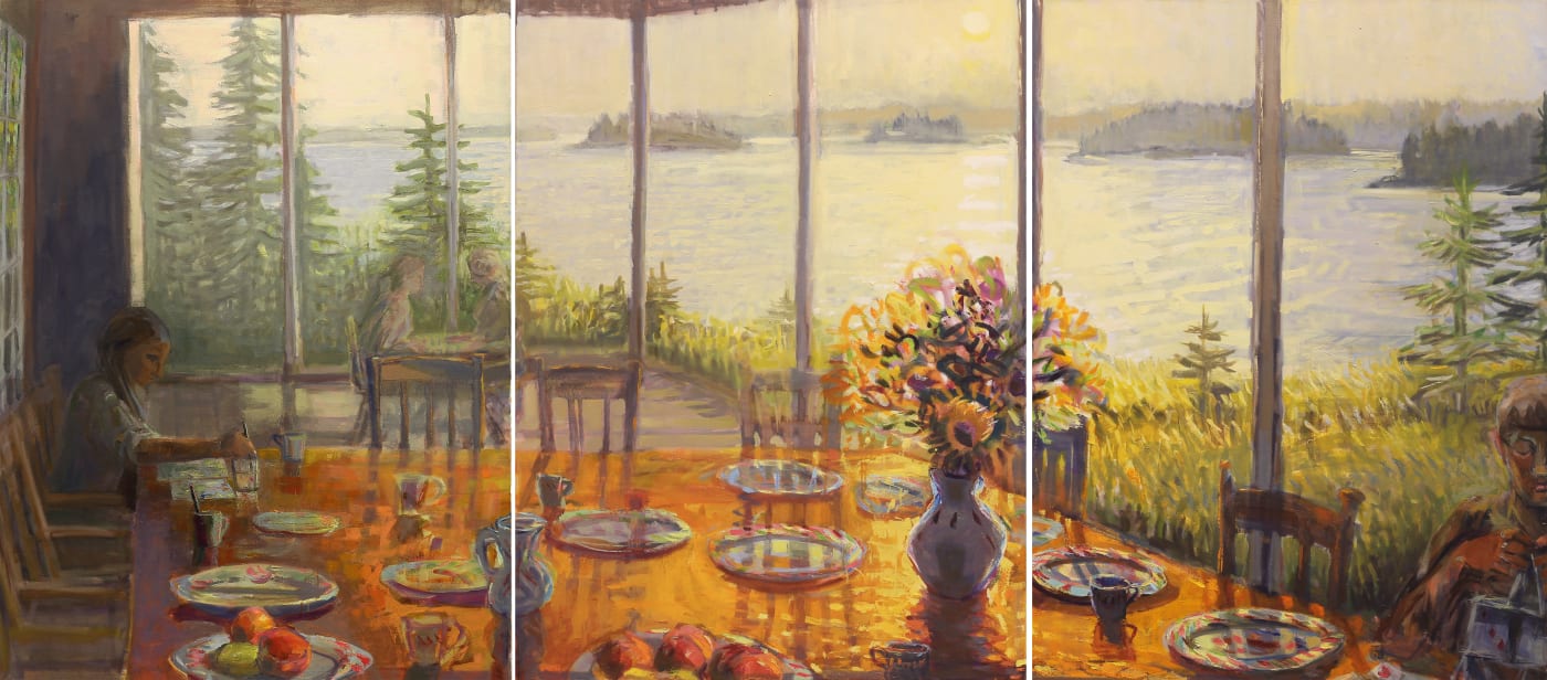 Louise Bourne, Sunflower Porch Triptych