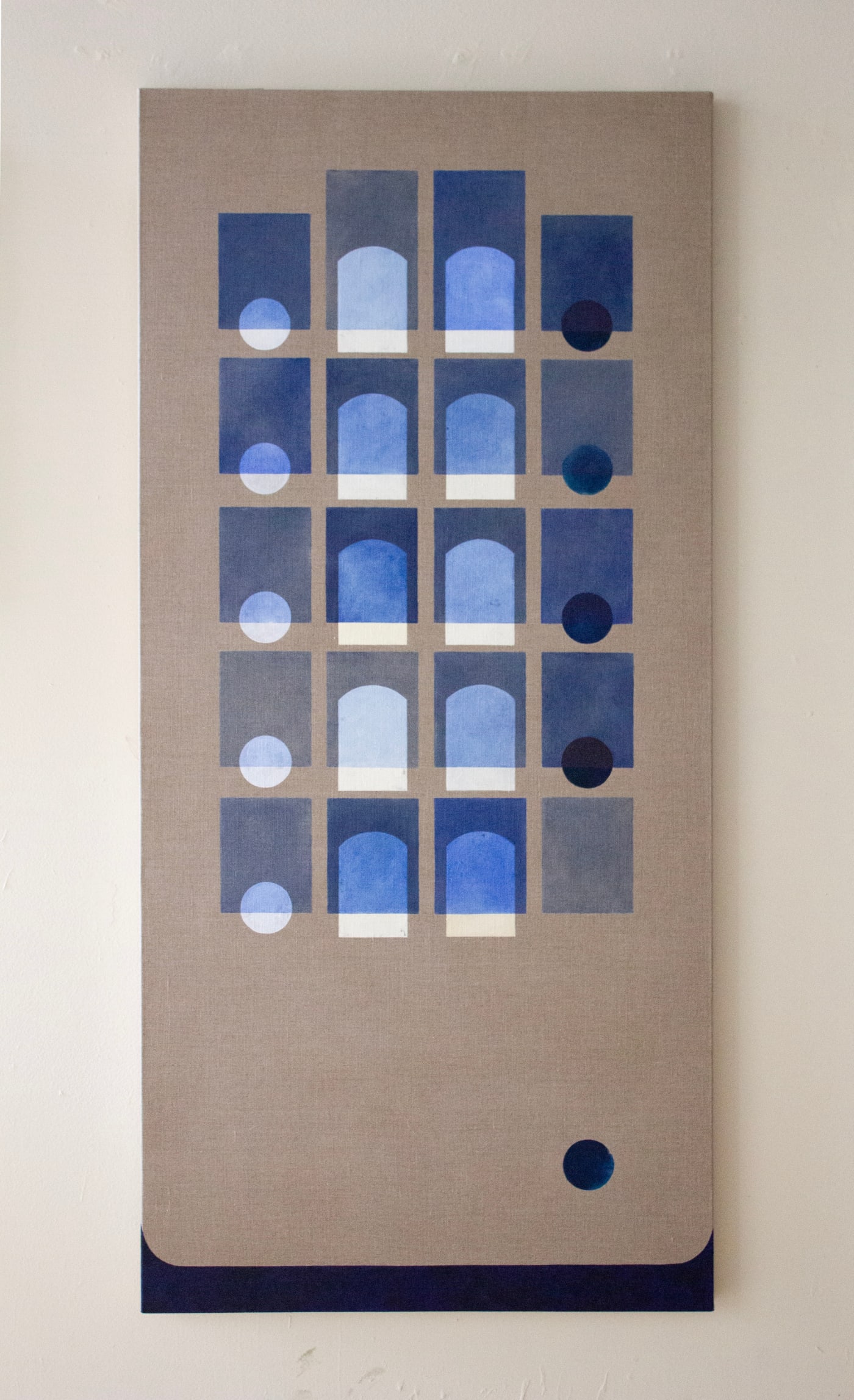 Carla Weeks, Winter Grid in White and Prussian Blue