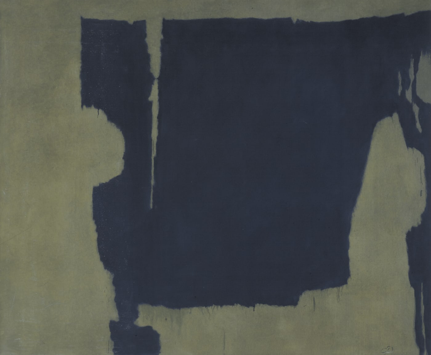 Charles Pollock, Untitled (Black), yellow-green, 1962