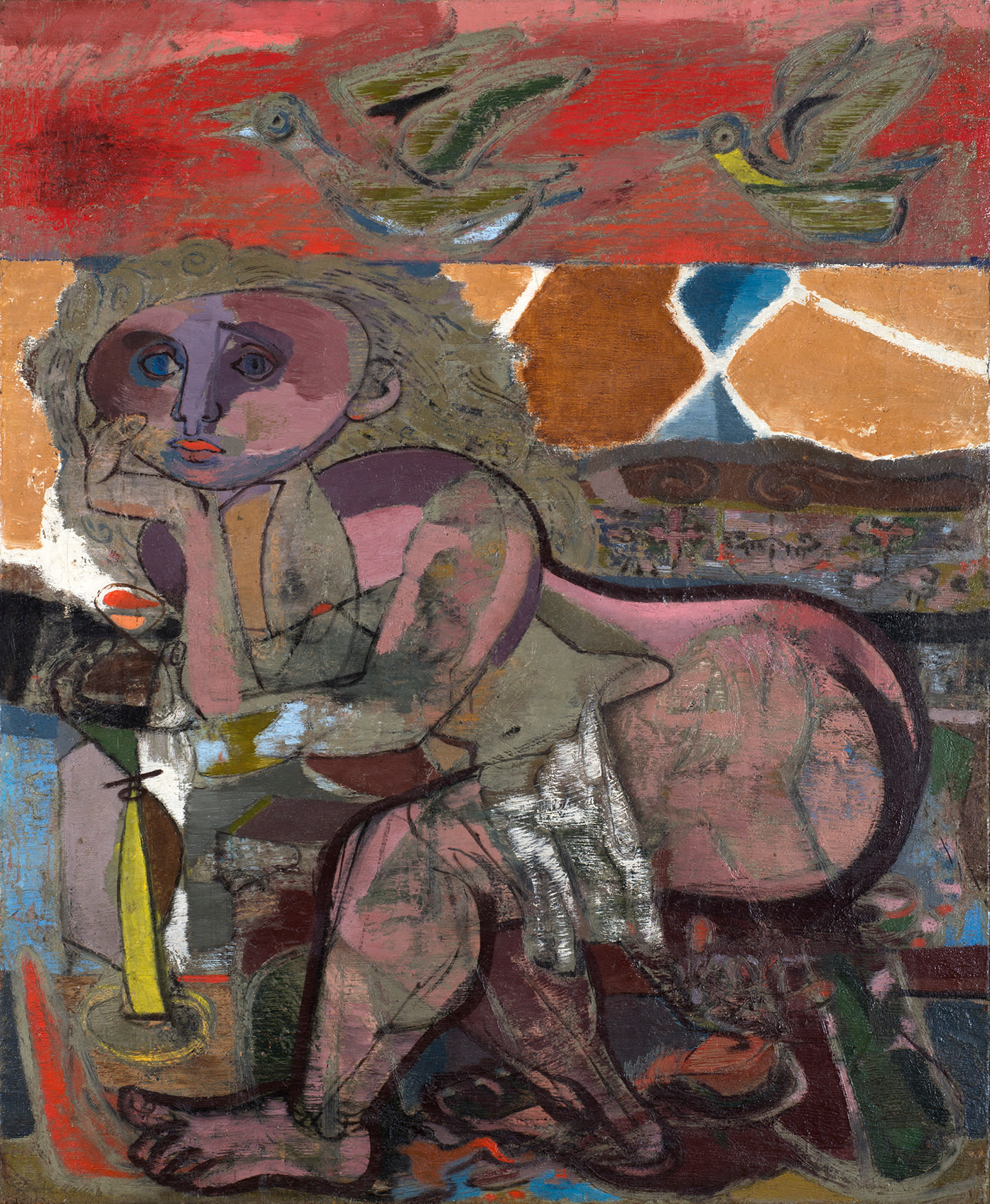 JANKEL ADLER Sitzender weiblicher Akt, 1947 Oil on canvas 100,7 x 81,5 cm 39 3/8 x 31 7/8 in