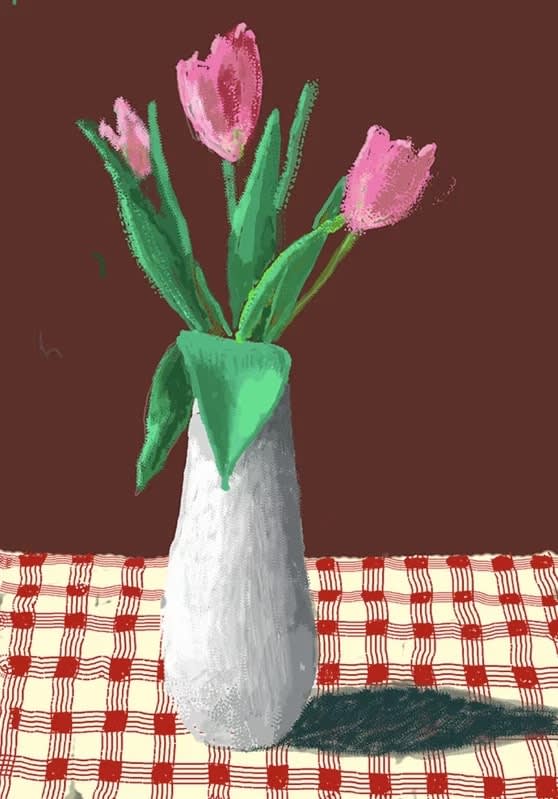 David Hockney, 2nd March, A Closer Look at Some Tulips, 2021