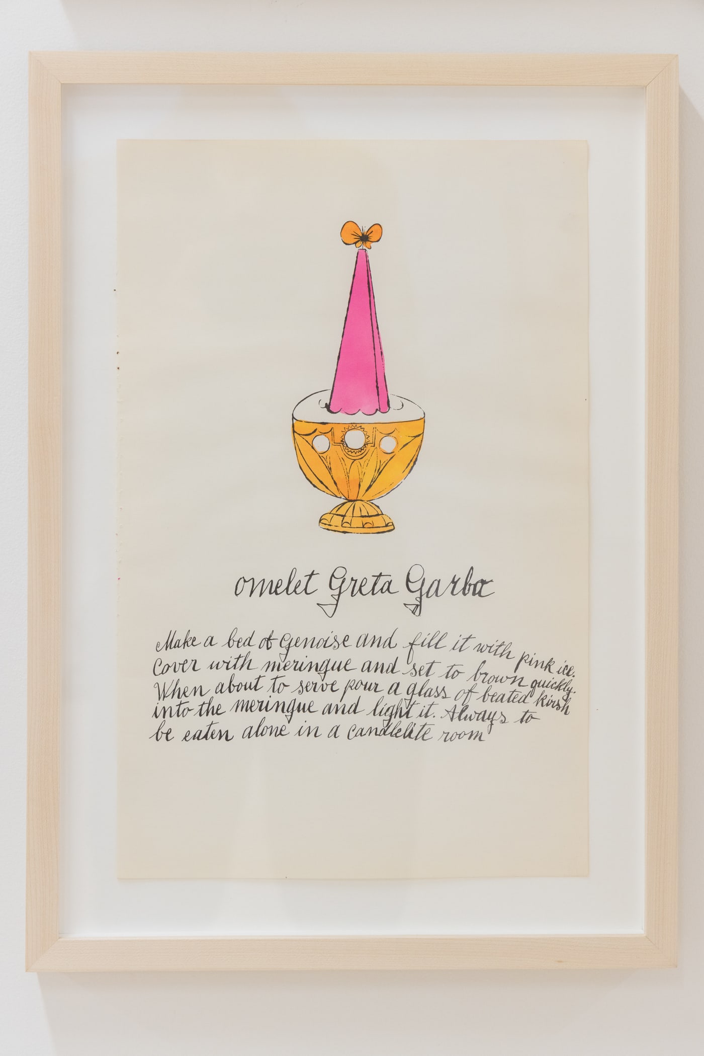 Andy Warhol, Omelet Greta Garbo F.S. IV 133A, from Wild Raspberries, 1959