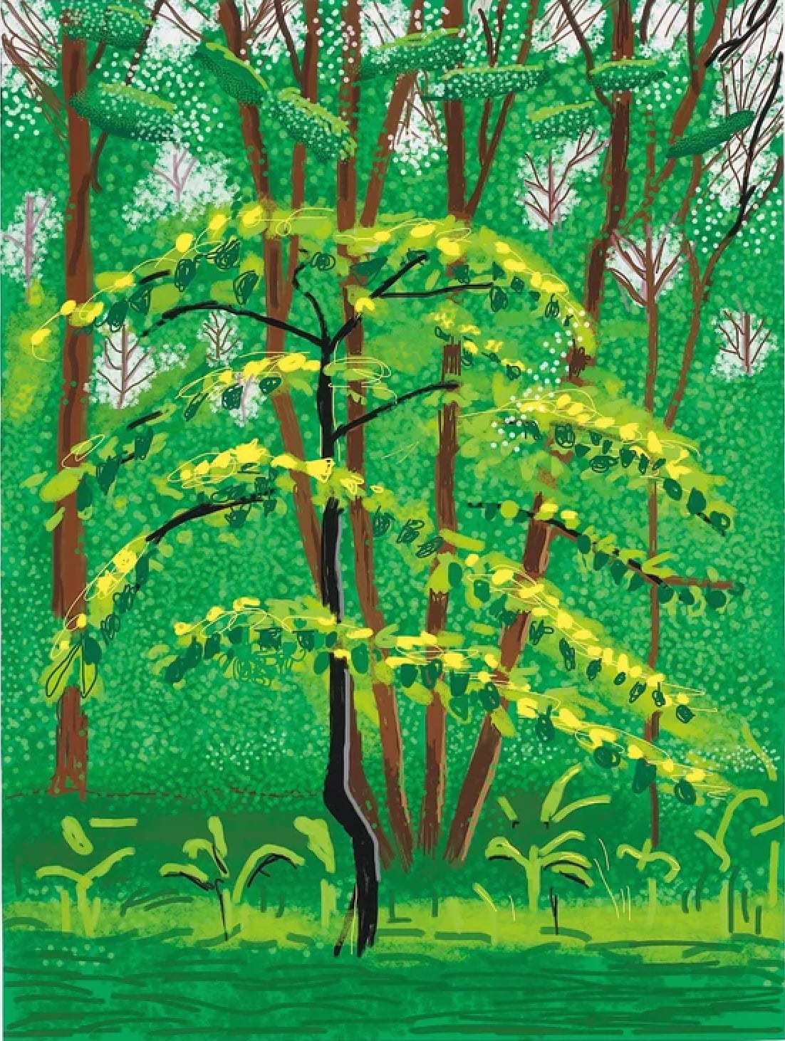 David Hockney, May 19, The Arrival of Spring in Woldgate, East Yorkshire, 2011