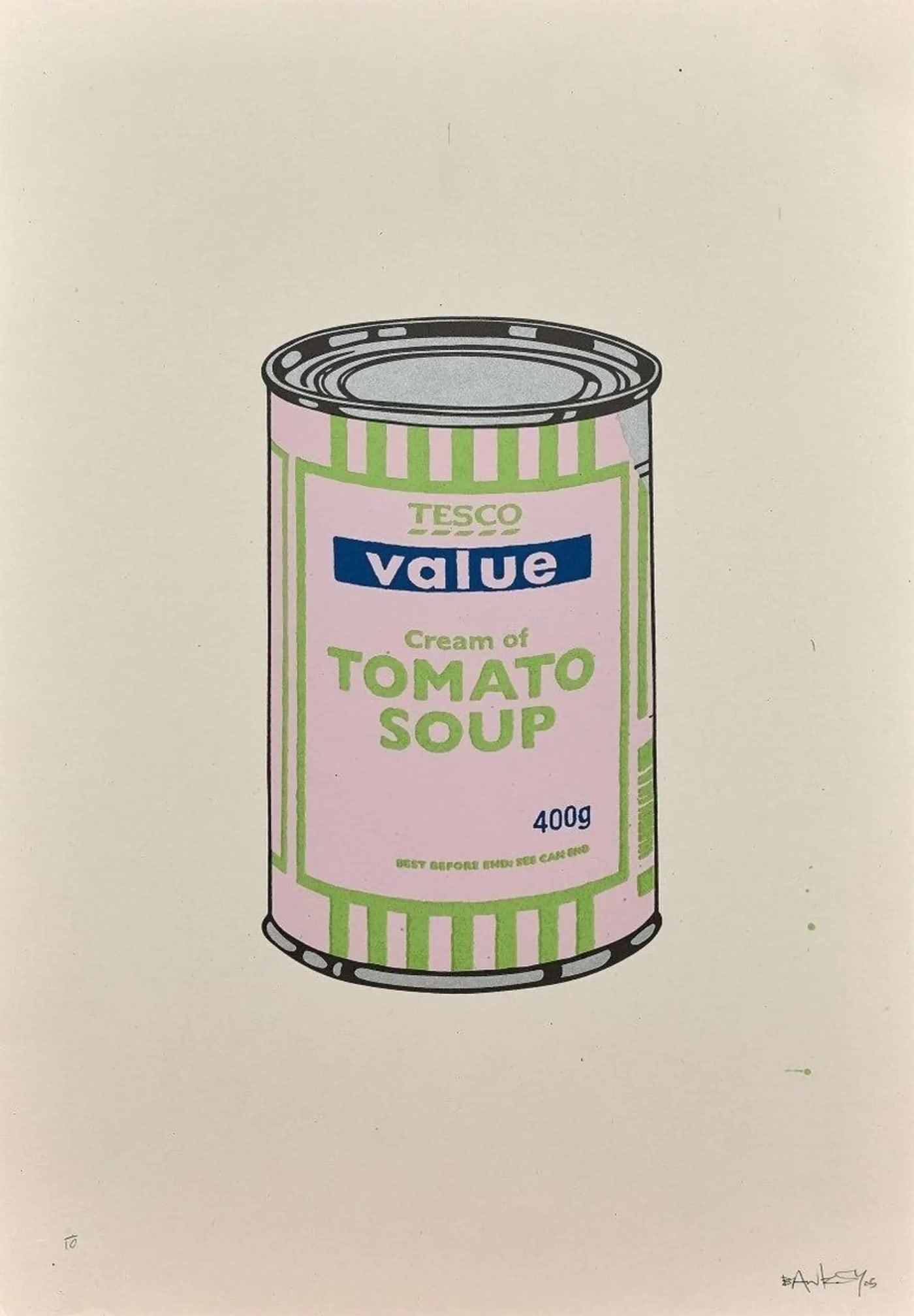 Banksy, Soup Can (Lilac, Lime, Blue) (Signed) , 2005