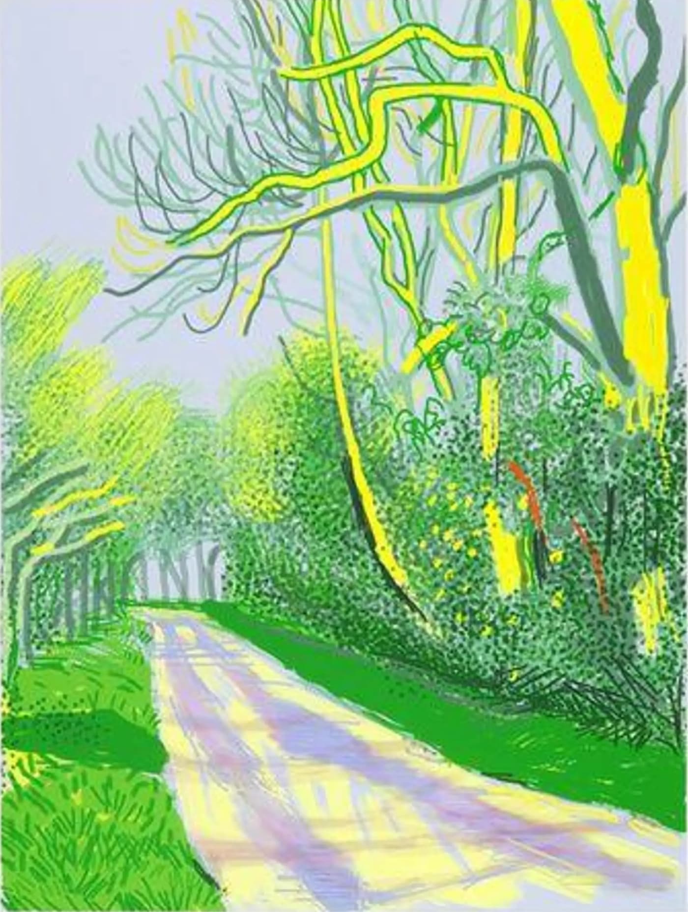 David Hockney, April 12th No. 2, The Arrival of Spring in Woldgate, East Yorkshire, 2011